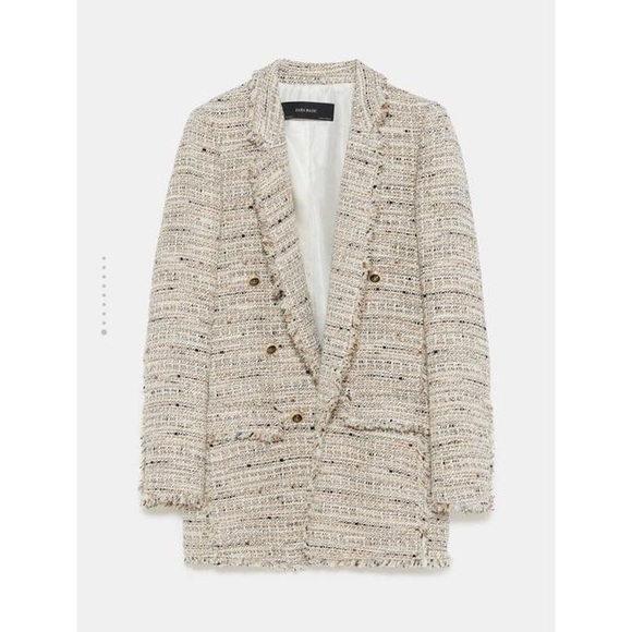 Zara Beige Tweed Blazer - Timeless - Picture 3 of 7